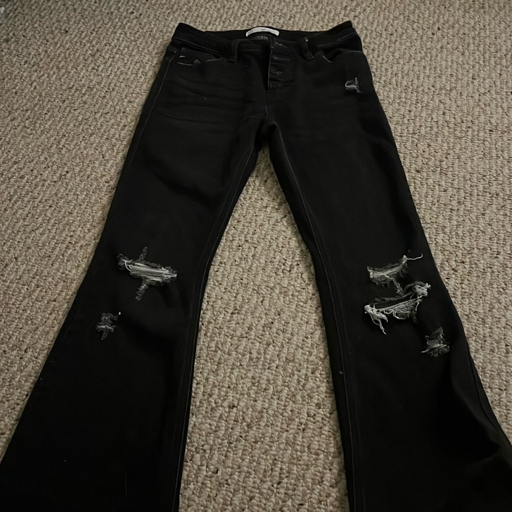 Black flare jeans